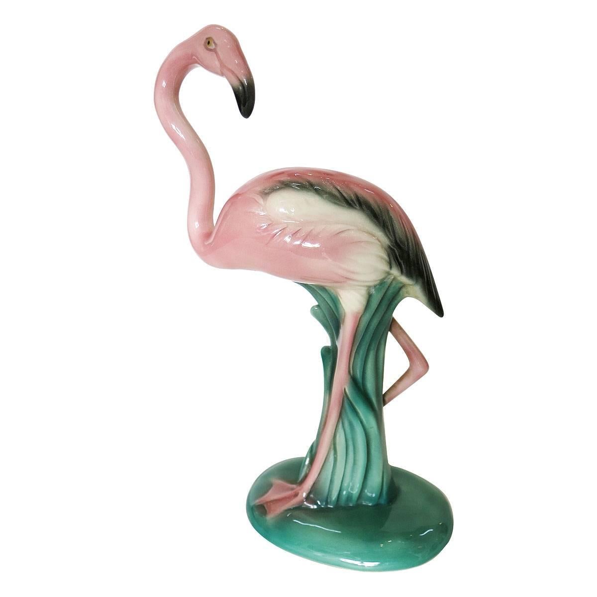 Flamingo Statues with Pond by , A California Pottery Co at