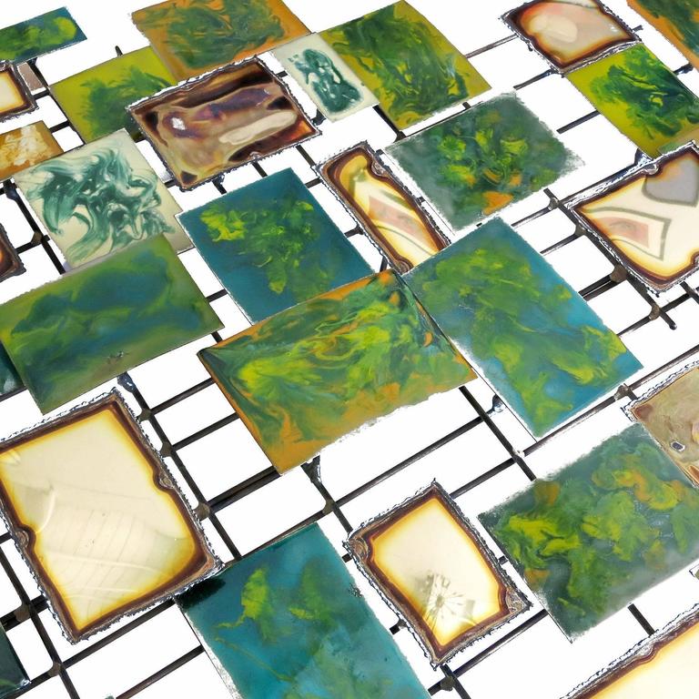 Brutalist Enameled Brass and Bronze Wall Sculpture by Mario Jason For