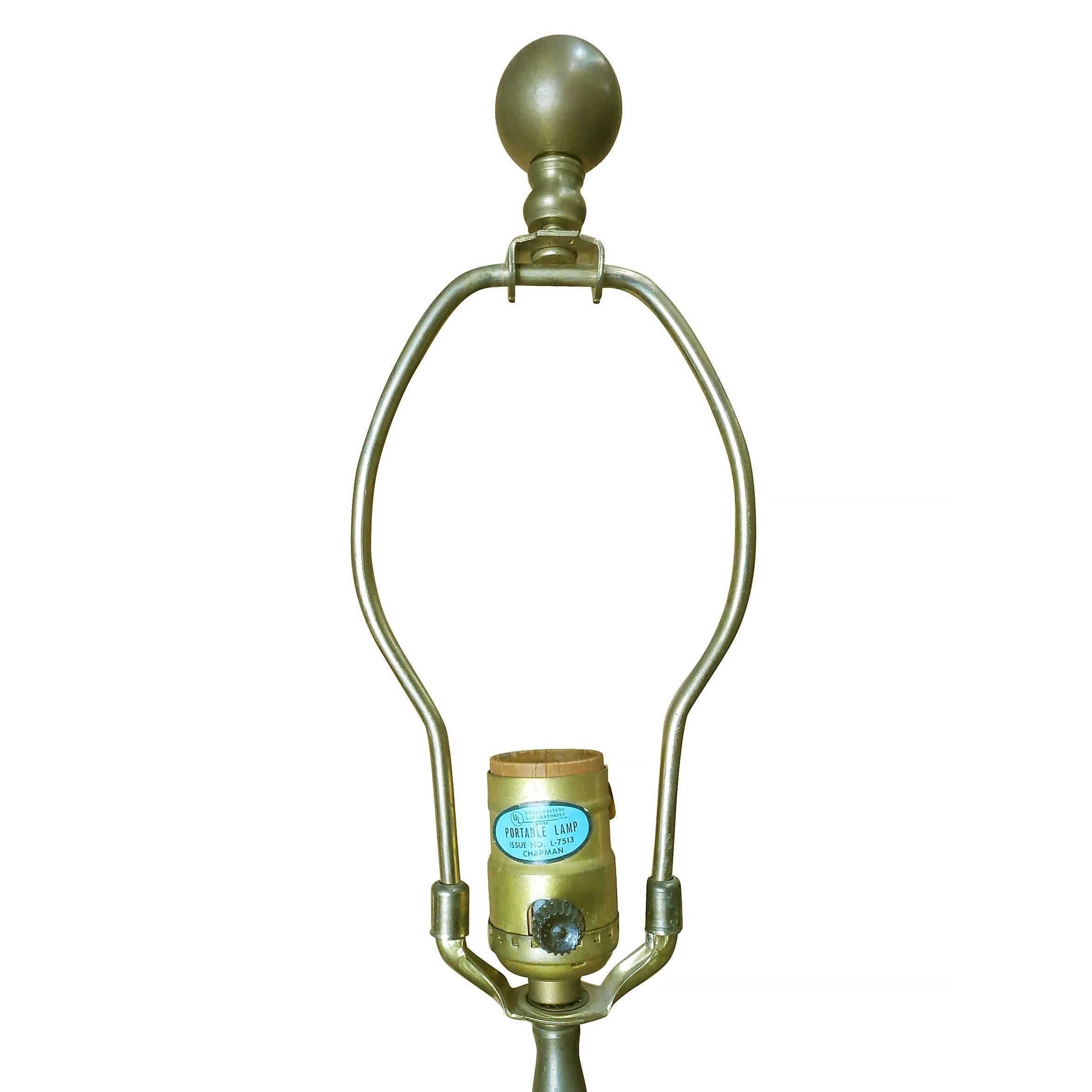 James Mont Style Enamel Asian Inspired Mid-Century Lamp Pair 1