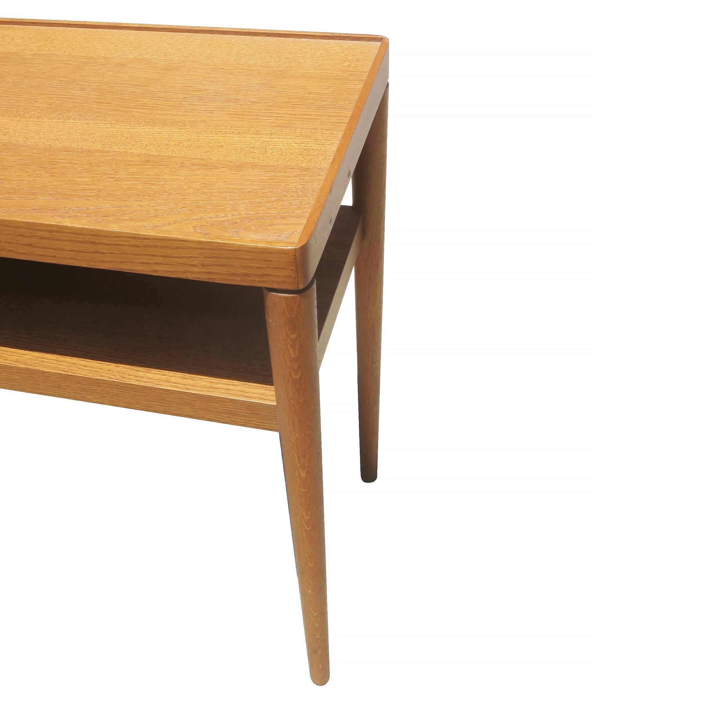 Mid-Century Modern Two-Tier Danish Modern Teak Console Table