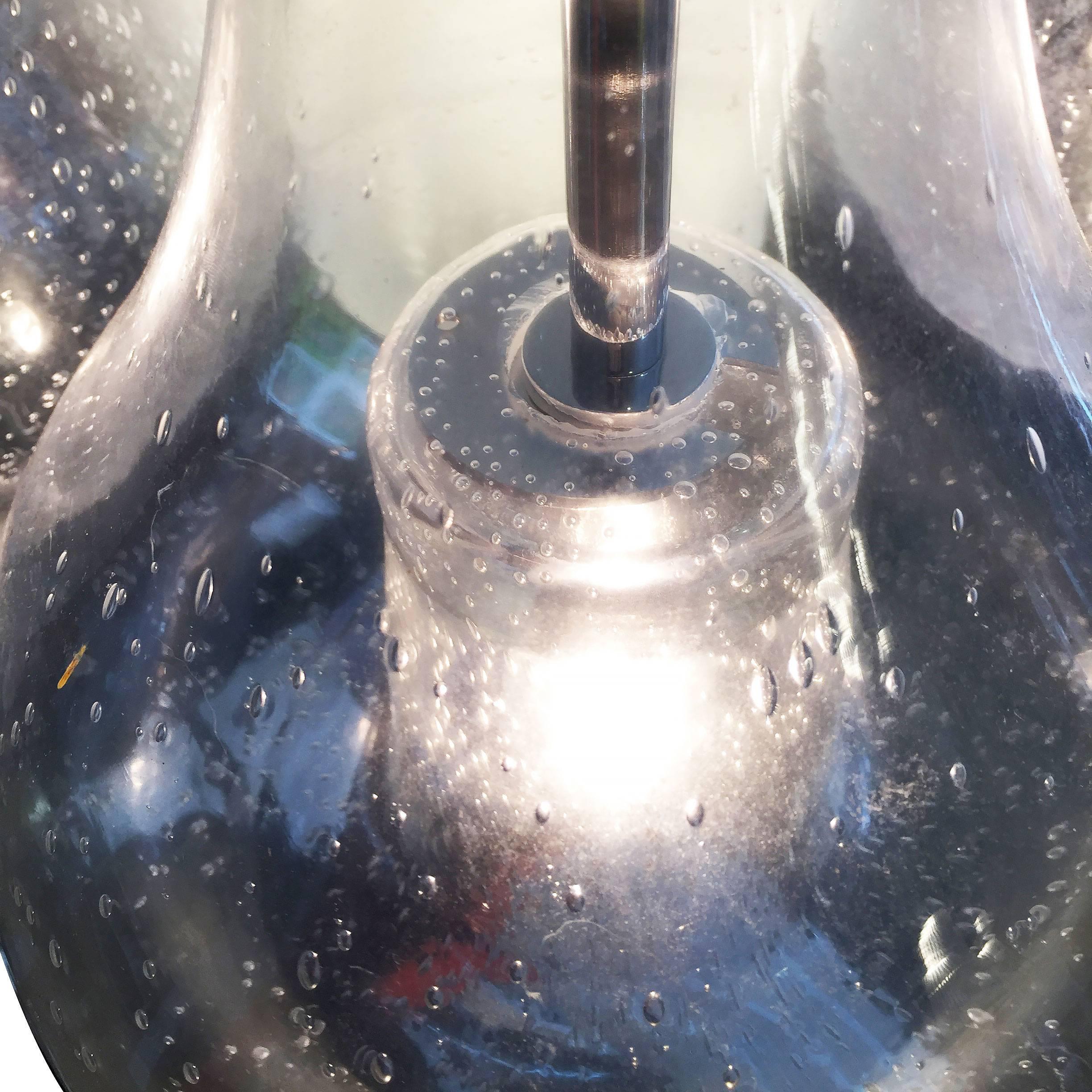 Art Glass Hand-blown Five Pendant Bubble Glass Hanging Chandelier