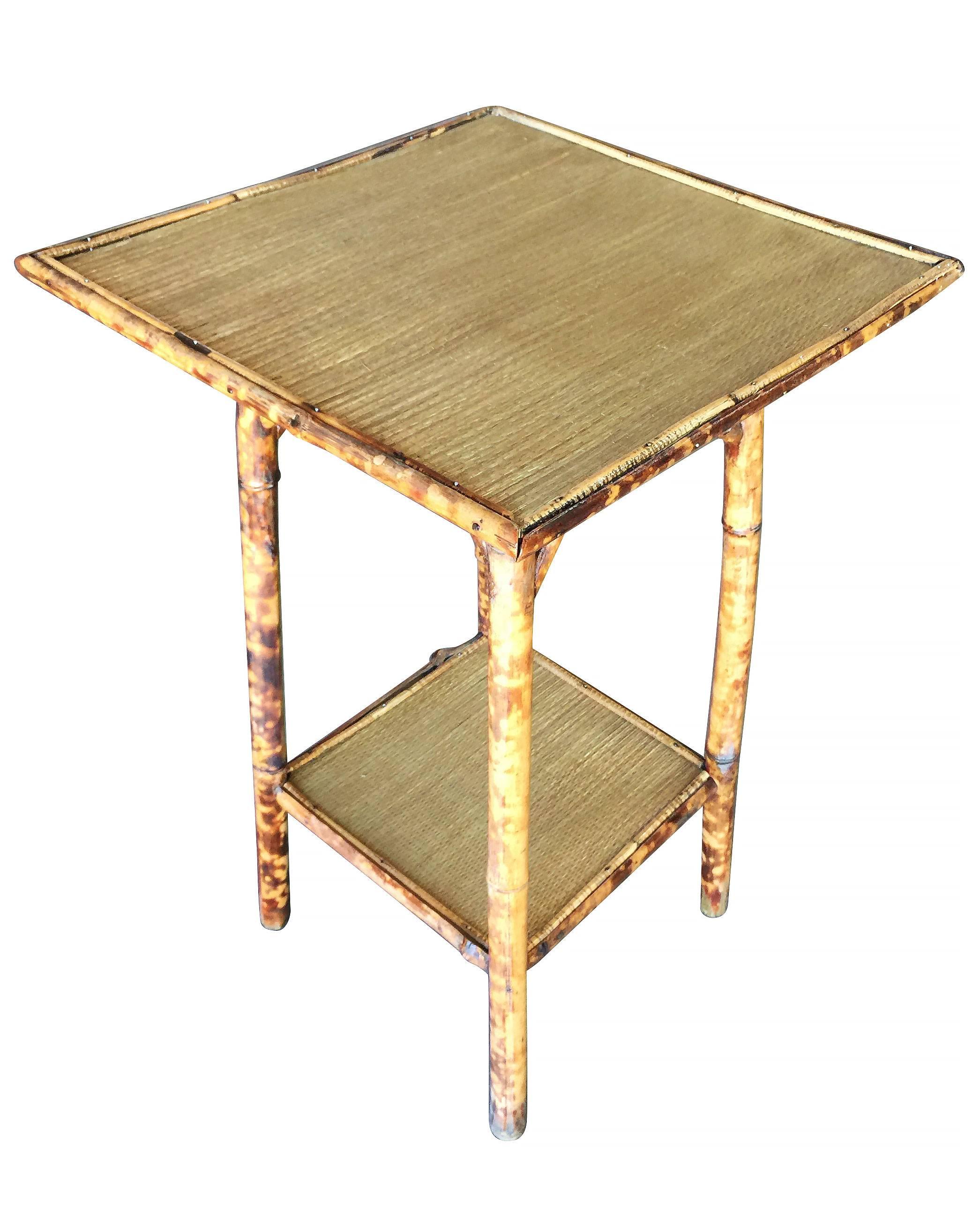 Antique tiger bamboo pedestal side table with slat bamboo top and secondary bottom shelf.


Restored to new for you.

All rattan, bamboo and wicker furniture has been painstakingly refurbished to the highest standards with the best materials. All