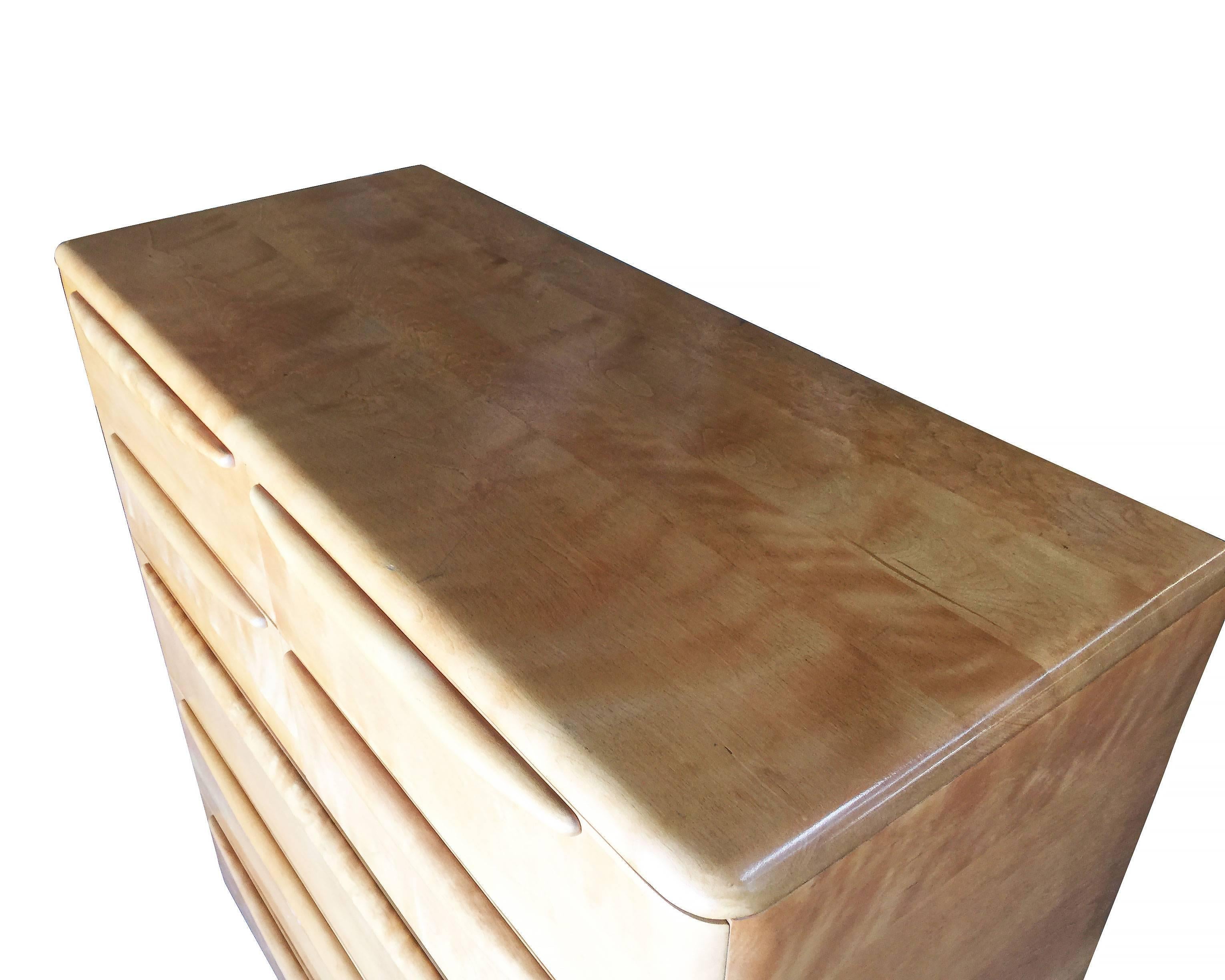 Heywood Wakefied Blonde Streamline Maple Highboy Drawers  **Saturday Sale** In Excellent Condition In Van Nuys, CA