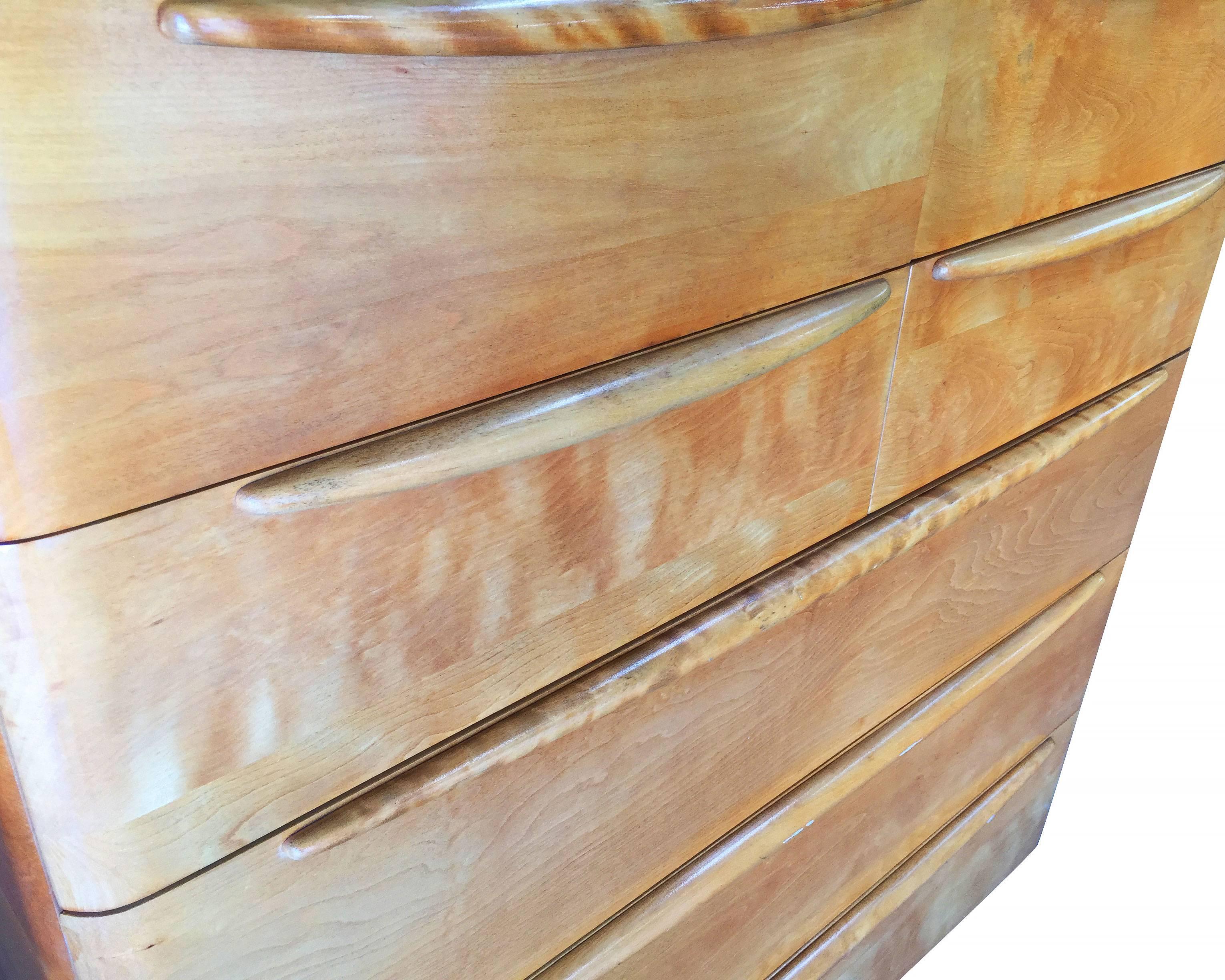 American Heywood Wakefied Blonde Streamline Maple Highboy Drawers  **Saturday Sale**