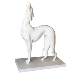 Statue figurative de lévrier "Pat The Dog" grandeur nature de style Art Déco