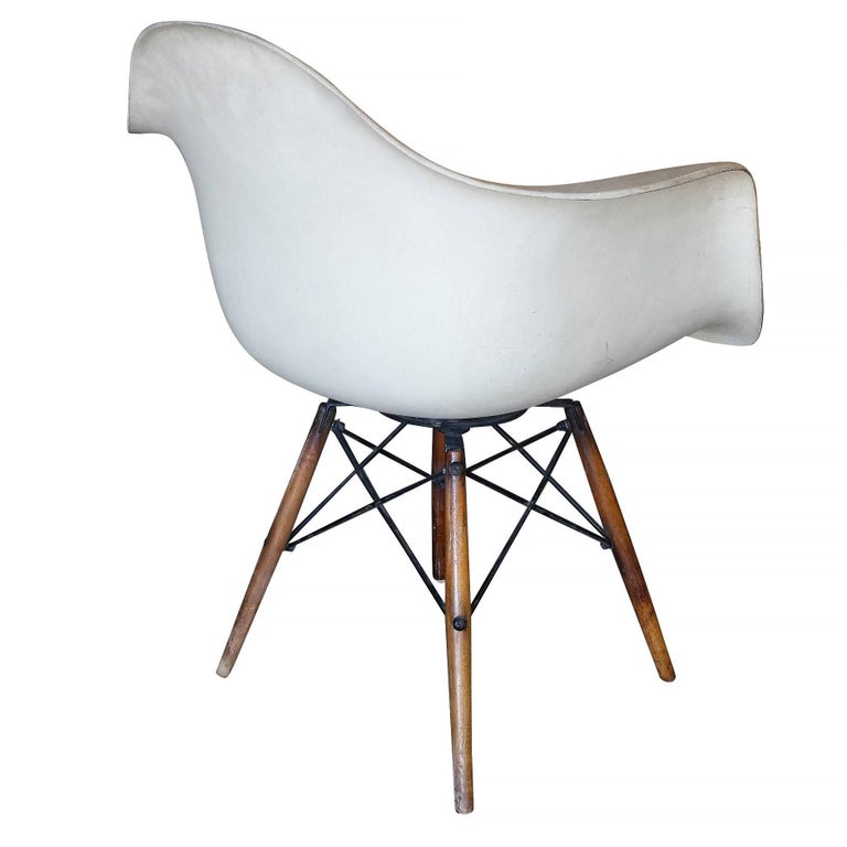 Eames Daw Fiberglass Armchair W Dowel Base For Herman Miller At 1stdibs