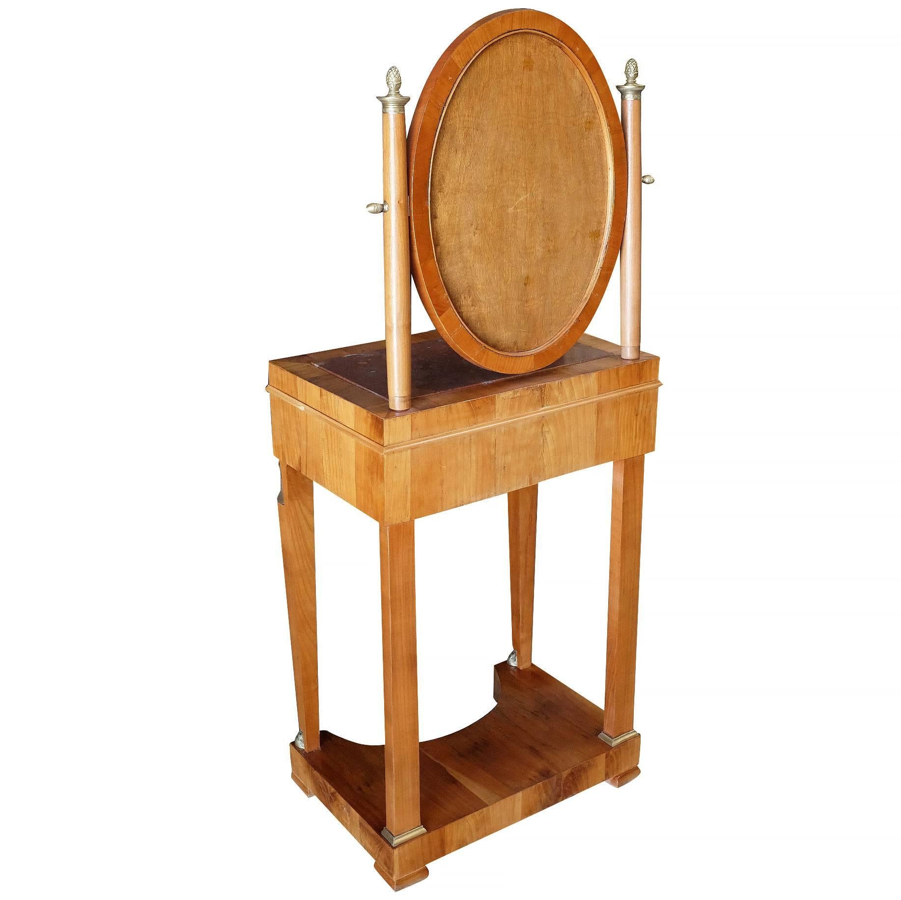 Late 19th Century Period French Charles X Style Dressing Table or Vanity with Mirror