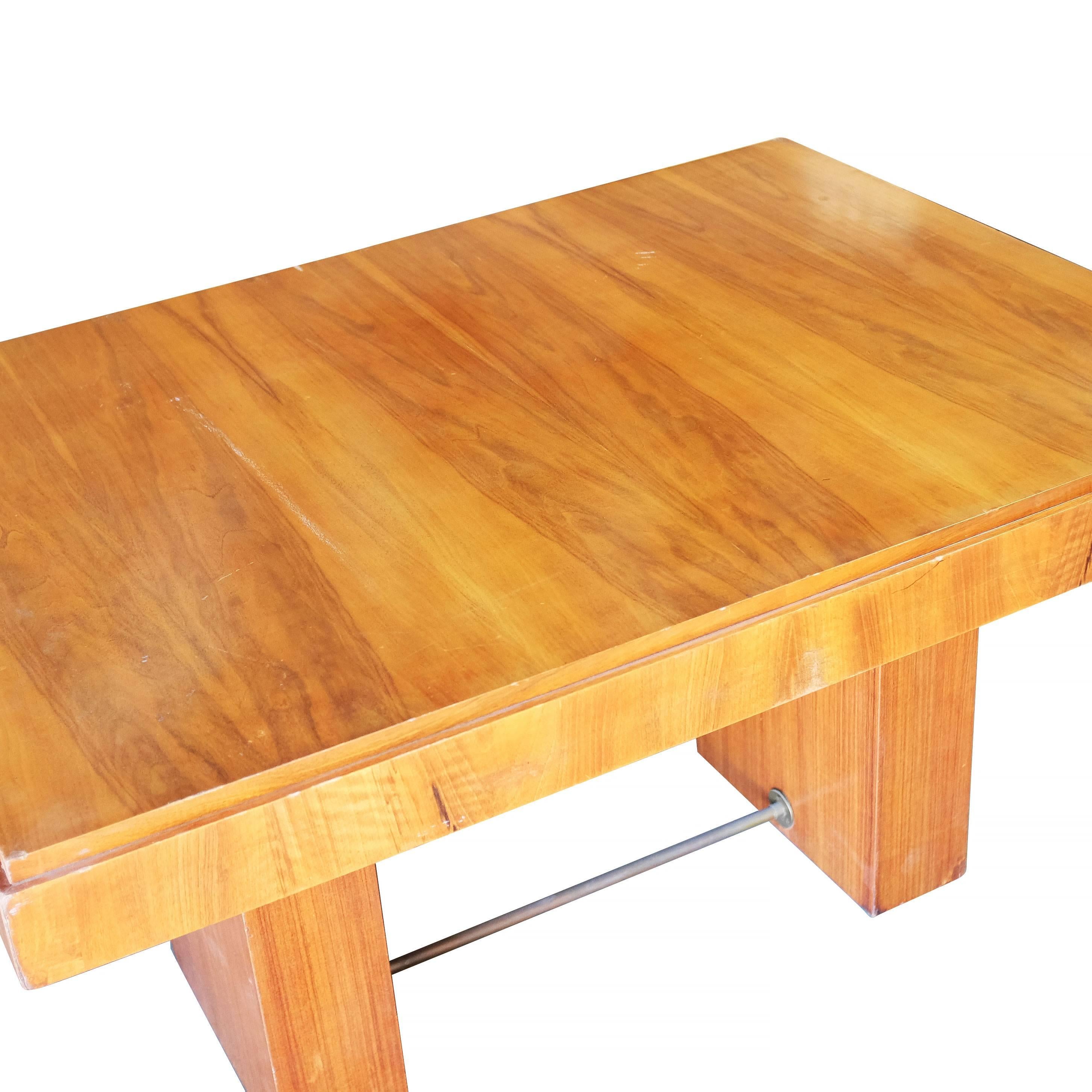 Charles Dudouyt Cubist Inspired Walnut Desk / Dining Table 2