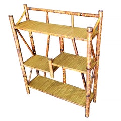 Restored Tiger Bamboo Four-Tier Bookshelf