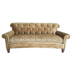 Green Chesterfield Style Tufted Sofa