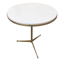 Paul McCobb Bronze Model 1094 Side Table with Lime Stone Top