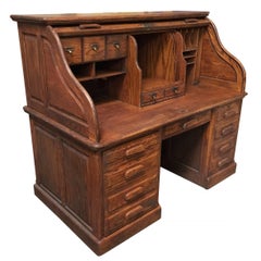 Mission Style Hardwood Roll Up Computer Desk by Stuarts
