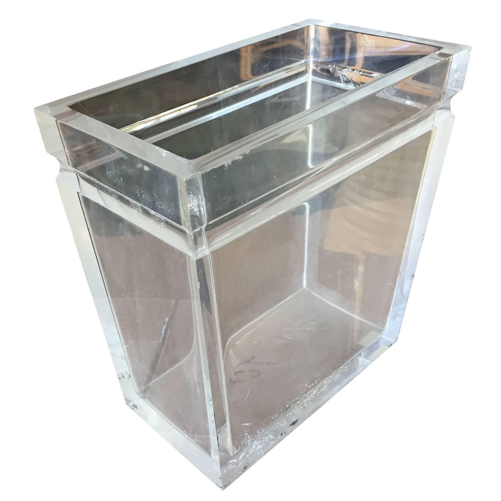lucite trash can