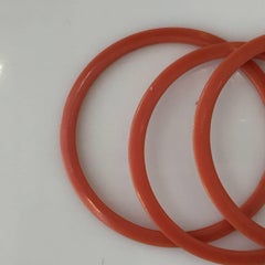 Lot of Three Tangerine Celluloid Bakelite Bangles Bracelets