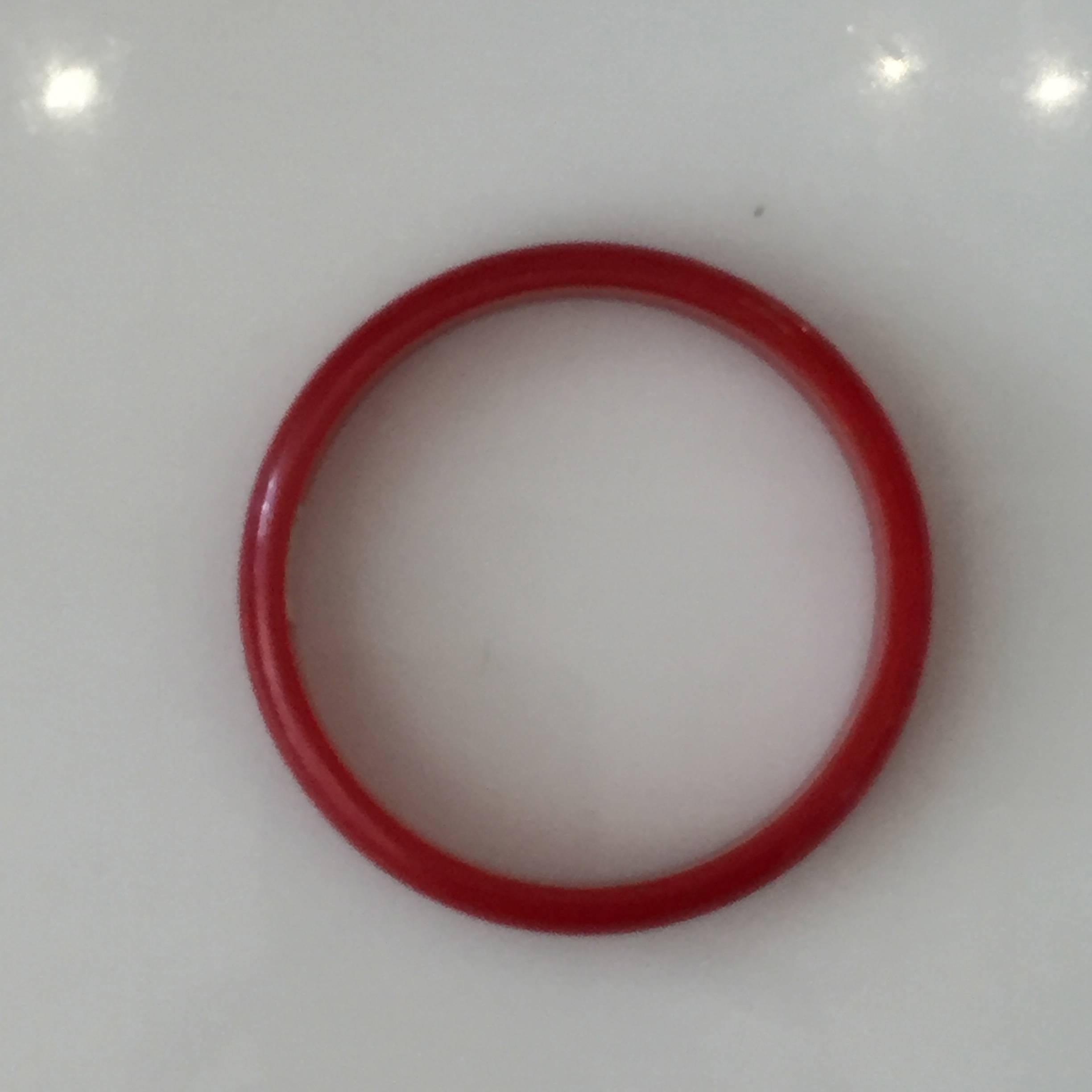 Art Deco Set of Two Cherry Red Bakelite Bangles Bracelets