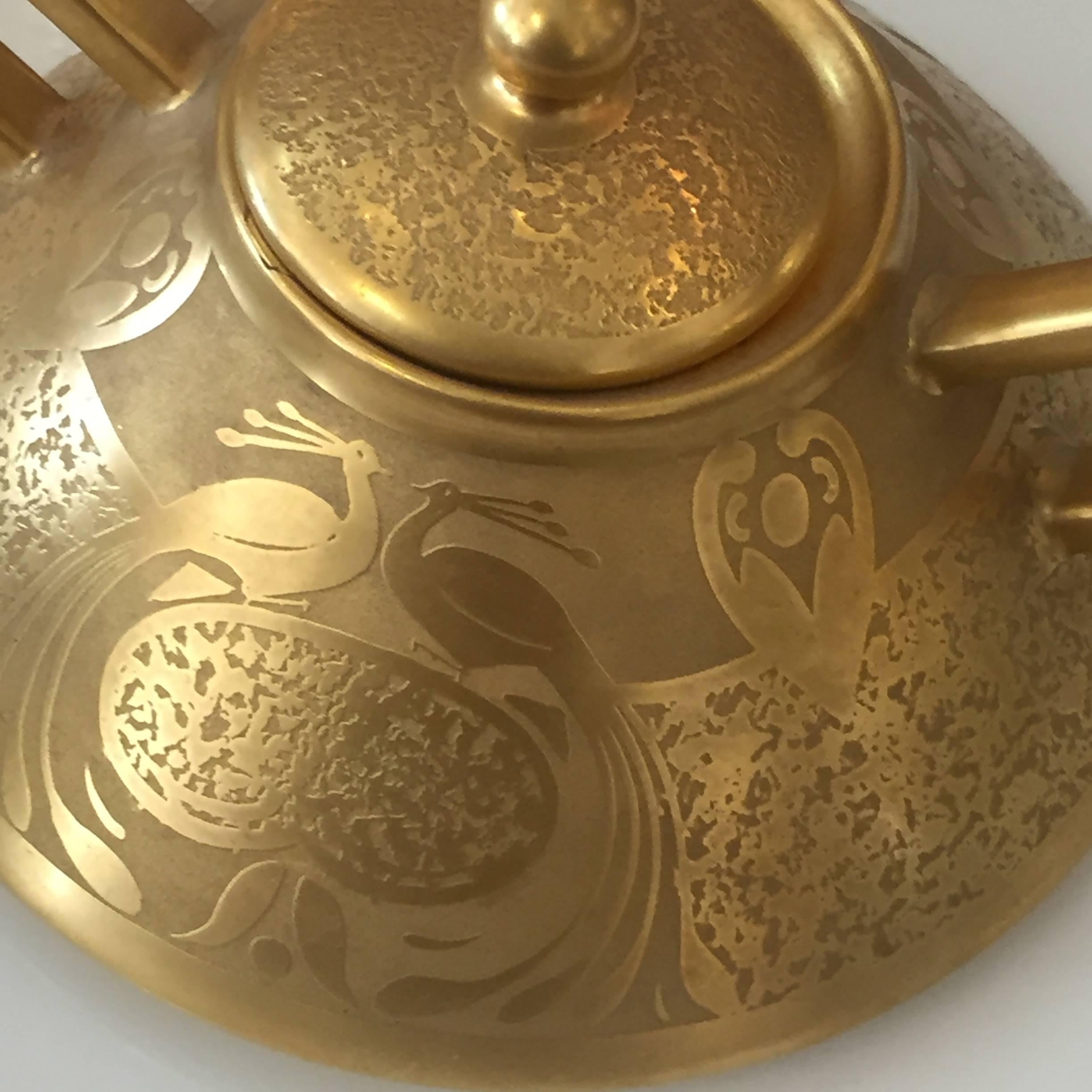 Set of Five Antique 18-Karat Porcelain Table Tea Limouge and Signed Osborne For Sale 2