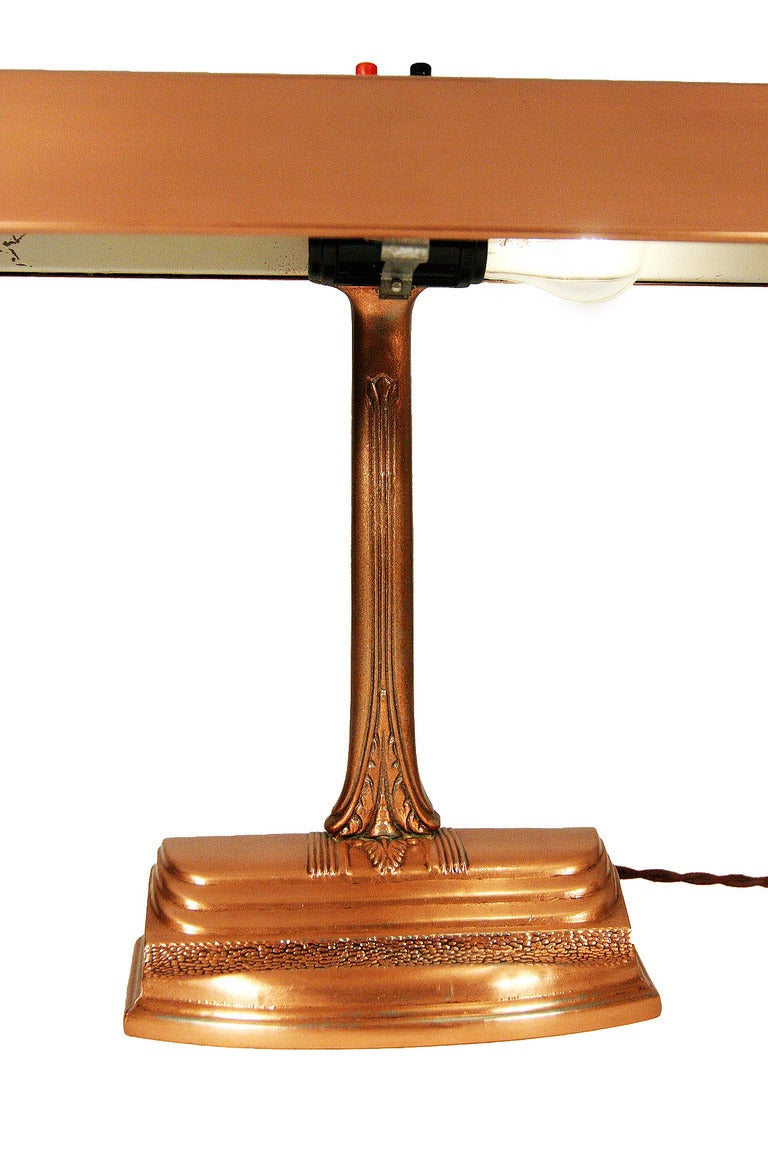 Copper Art Deco Desk Lamp 1
