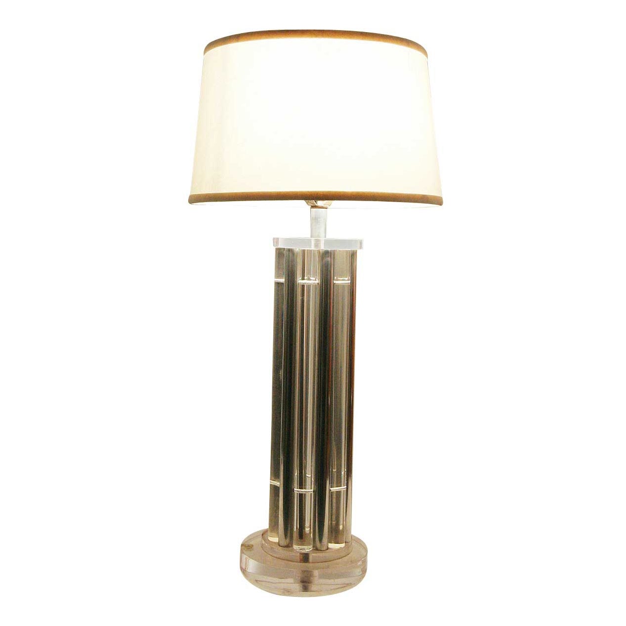 Columnar Lucite and Aluminum Rods Lamp, in the Style of Charles Hollis Jones