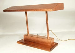 Vintage Craftsman Style Polished Copper Fluorescent Desk Lamp