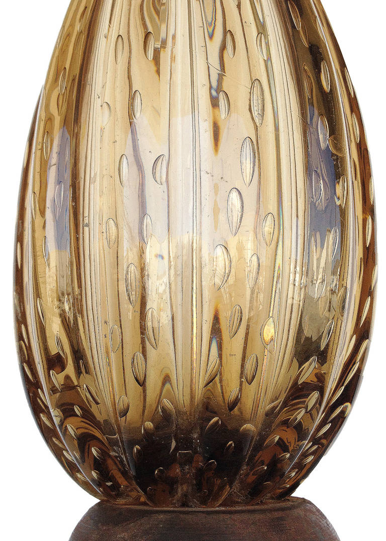 Italian Elegant Barovier Style Murano Glass Lamp