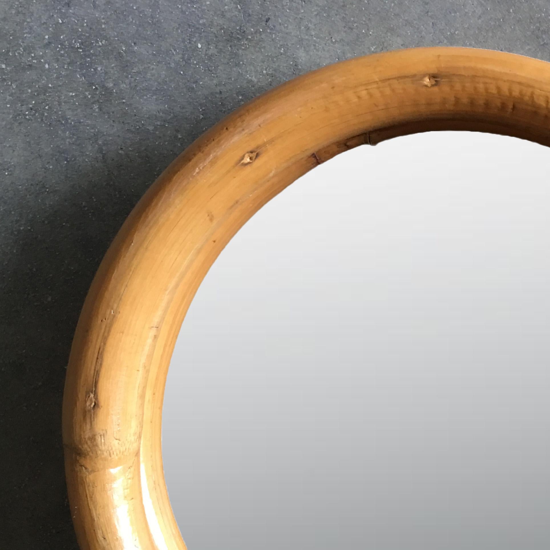 1950s Two Strand Round Small 14 Decorative Rattan Mirror At 1stdibs