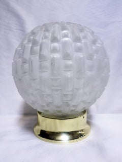 Art Deco Small Opaque Geometric Sphere Ceiling Glass Globe Pendant