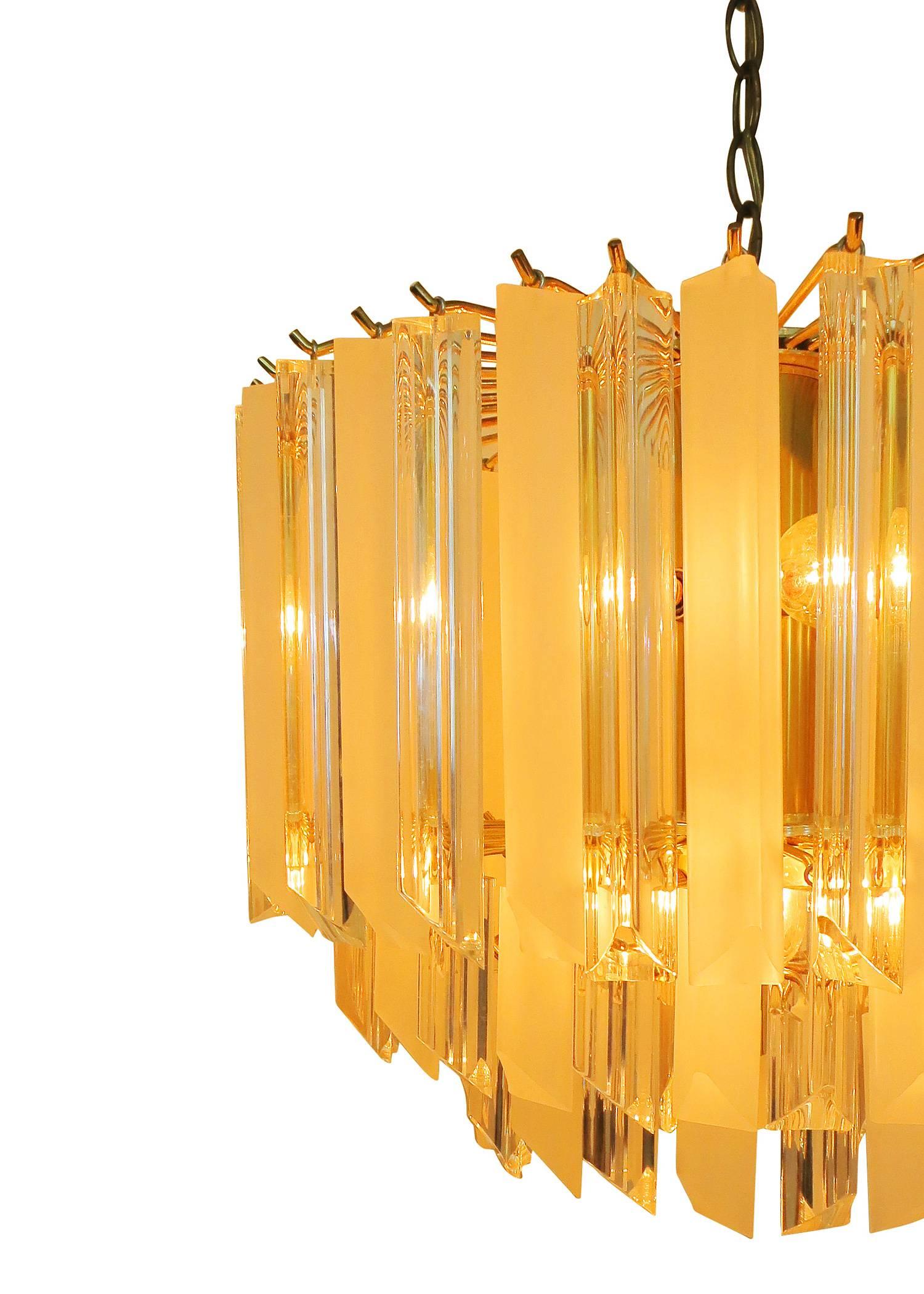 Italian Tiered Lucite Prism Chandelier 2