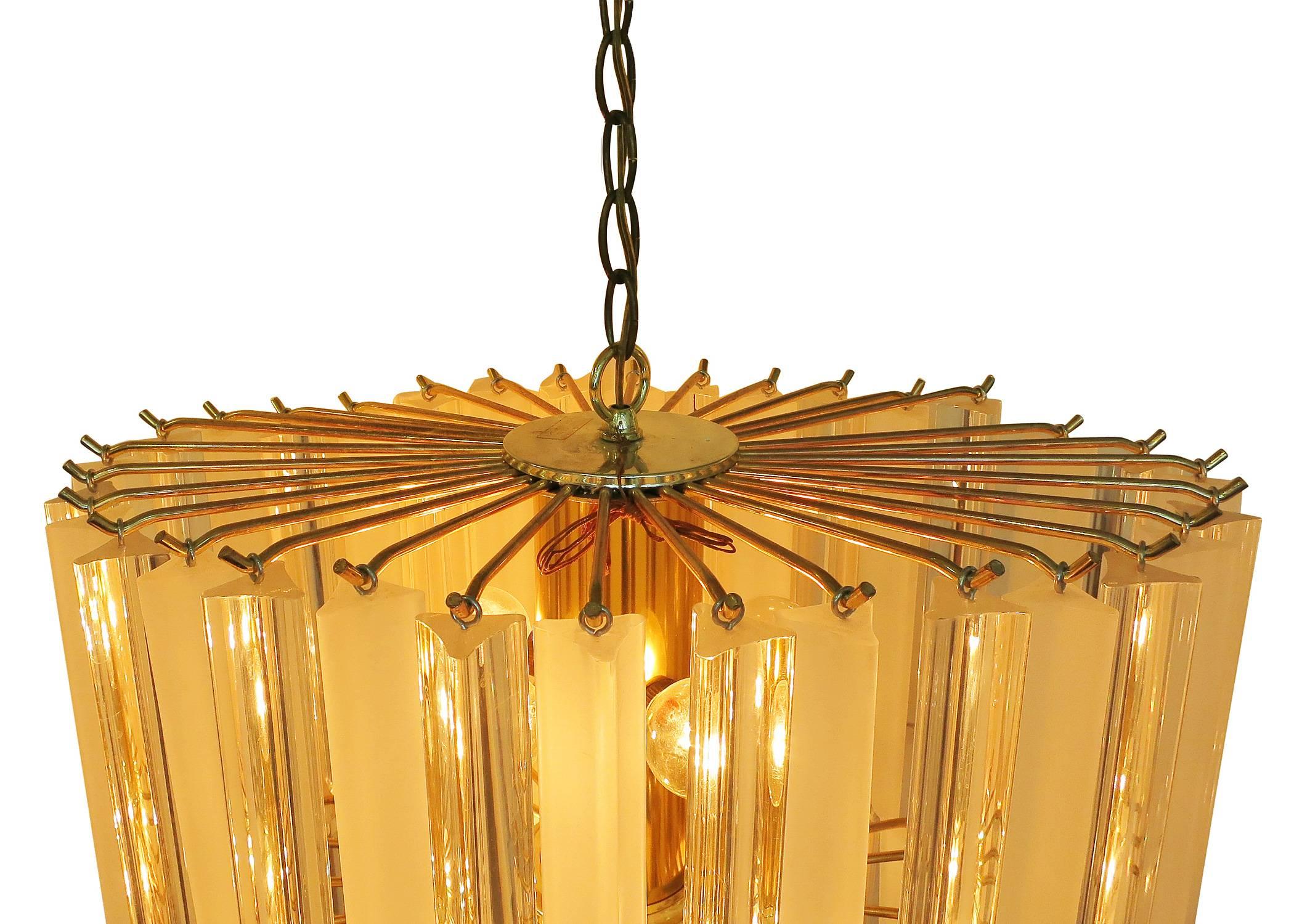 Italian Tiered Lucite Prism Chandelier 3
