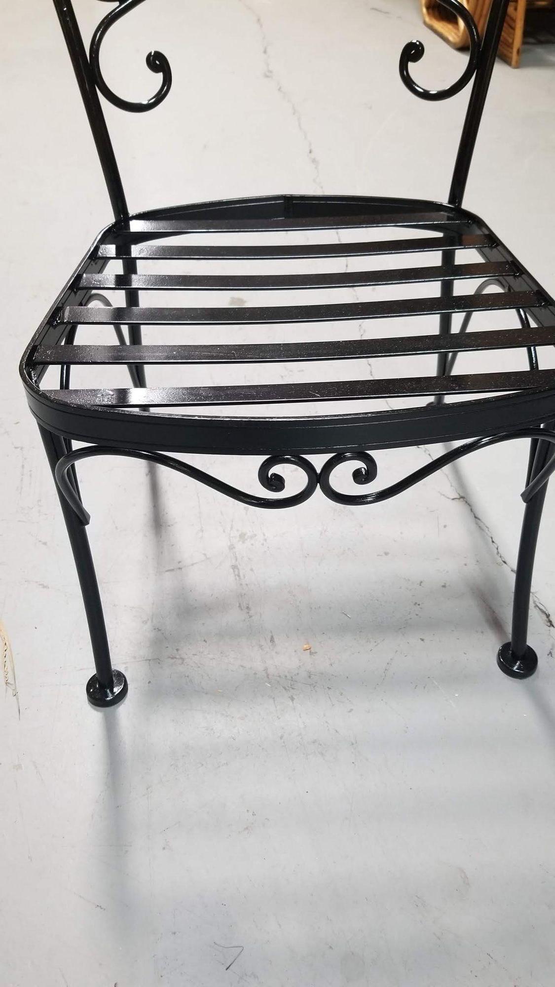 American Restored Set of 30 Black Iron French Café Style Patio 