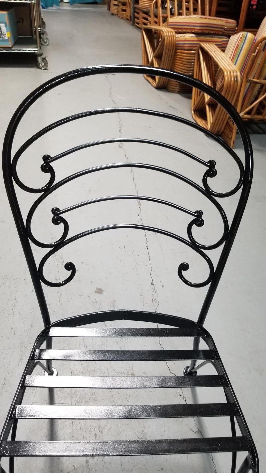 Restored Set of 30 Black Iron French Café Style Patio 
