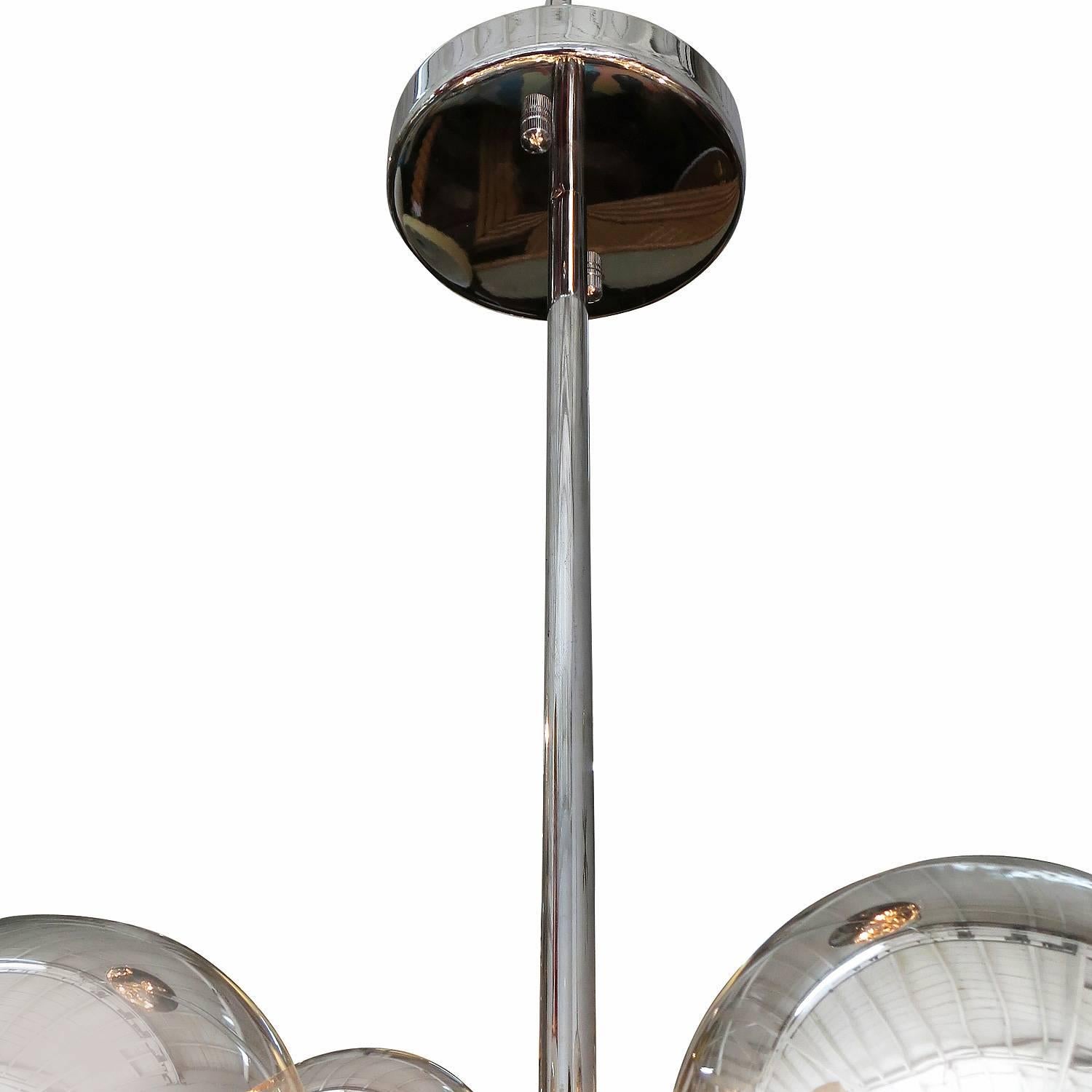 Oversized Chrome Sputnik Chandelier with Mercury Bulbs 1