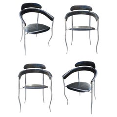 Vintage Set of Four Stiletto Architectural Chairs by Arrben, Italy