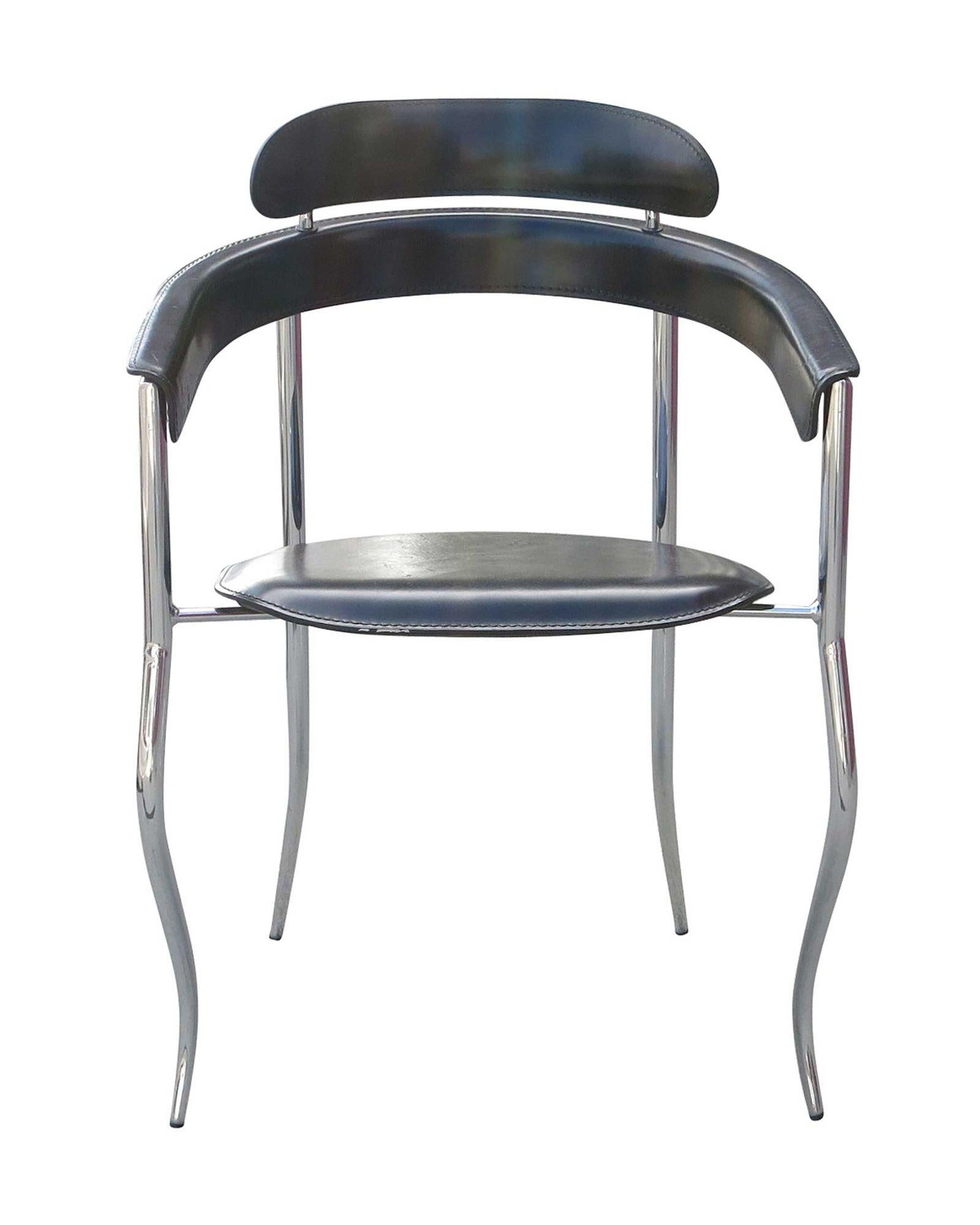 American Set of Four Stiletto Architectural Chairs by Arrben, Italy