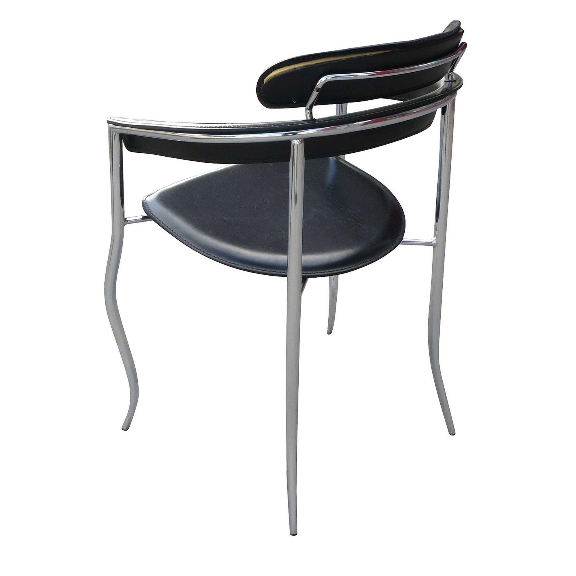 Steel Set of Four Stiletto Architectural Chairs by Arrben, Italy