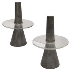 Post-modern Pewder Candlestick holder by Royal Selangor, Pair