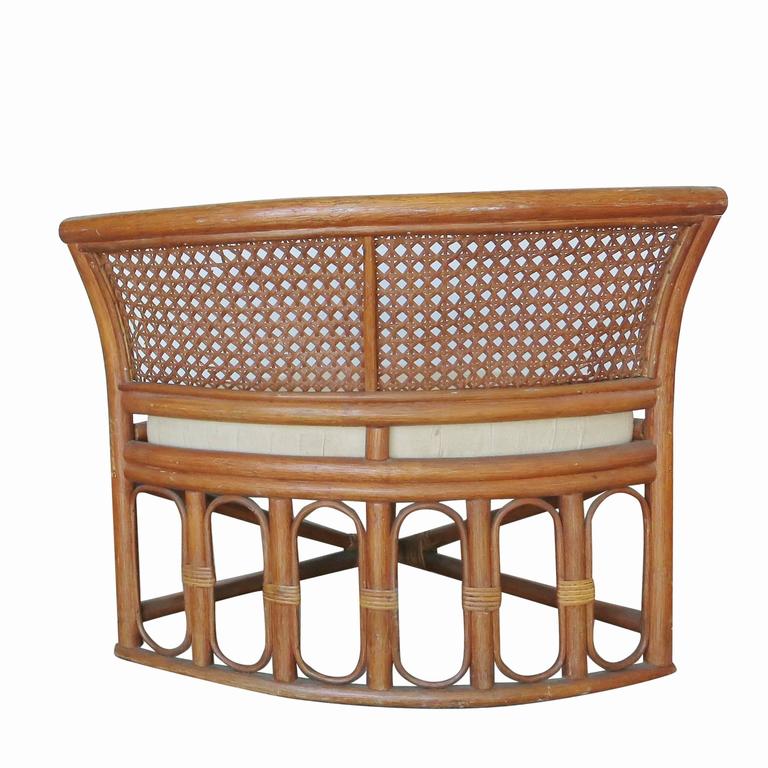 Rattan and Wicker Dining/Coffee Table with Hidden Chairs at 1stDibs