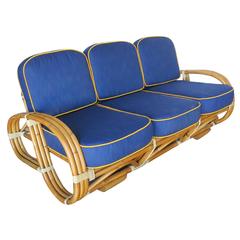 Rare "Reverse Pretzel" Rattan Living Room Set