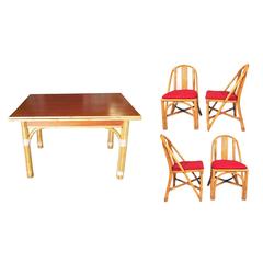 Restored Mid-Century Rattan and Mahogany Dining Set ** Saturday Sale** 11
