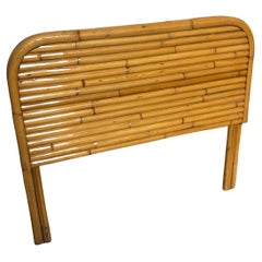 Restored Art Deco Stacked Rattan Twin  Size Headboard