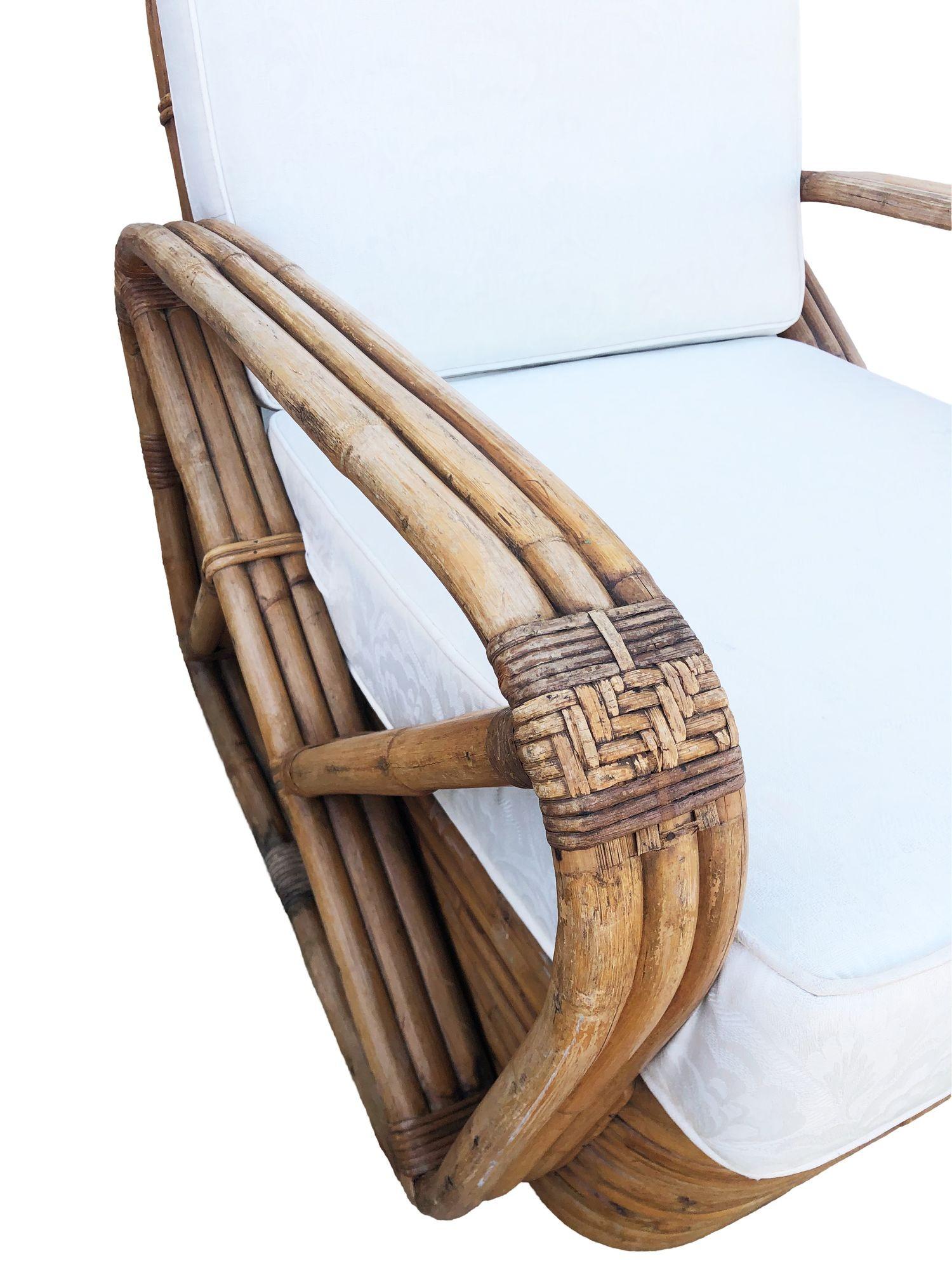 Tessuto Paul Frankl 3-Strand Square Pretzel Round-Back Lounge Chair (non restaurata) in vendita