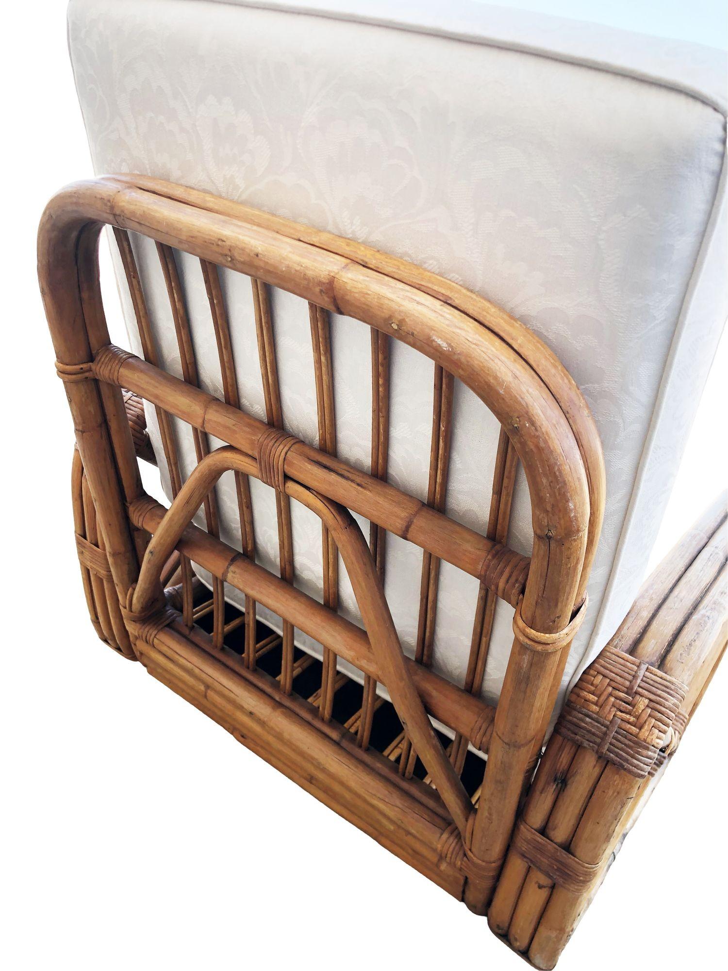 Paul Frankl 3-Strand Square Pretzel Round-Back Lounge Chair (non restaurata) in vendita 1