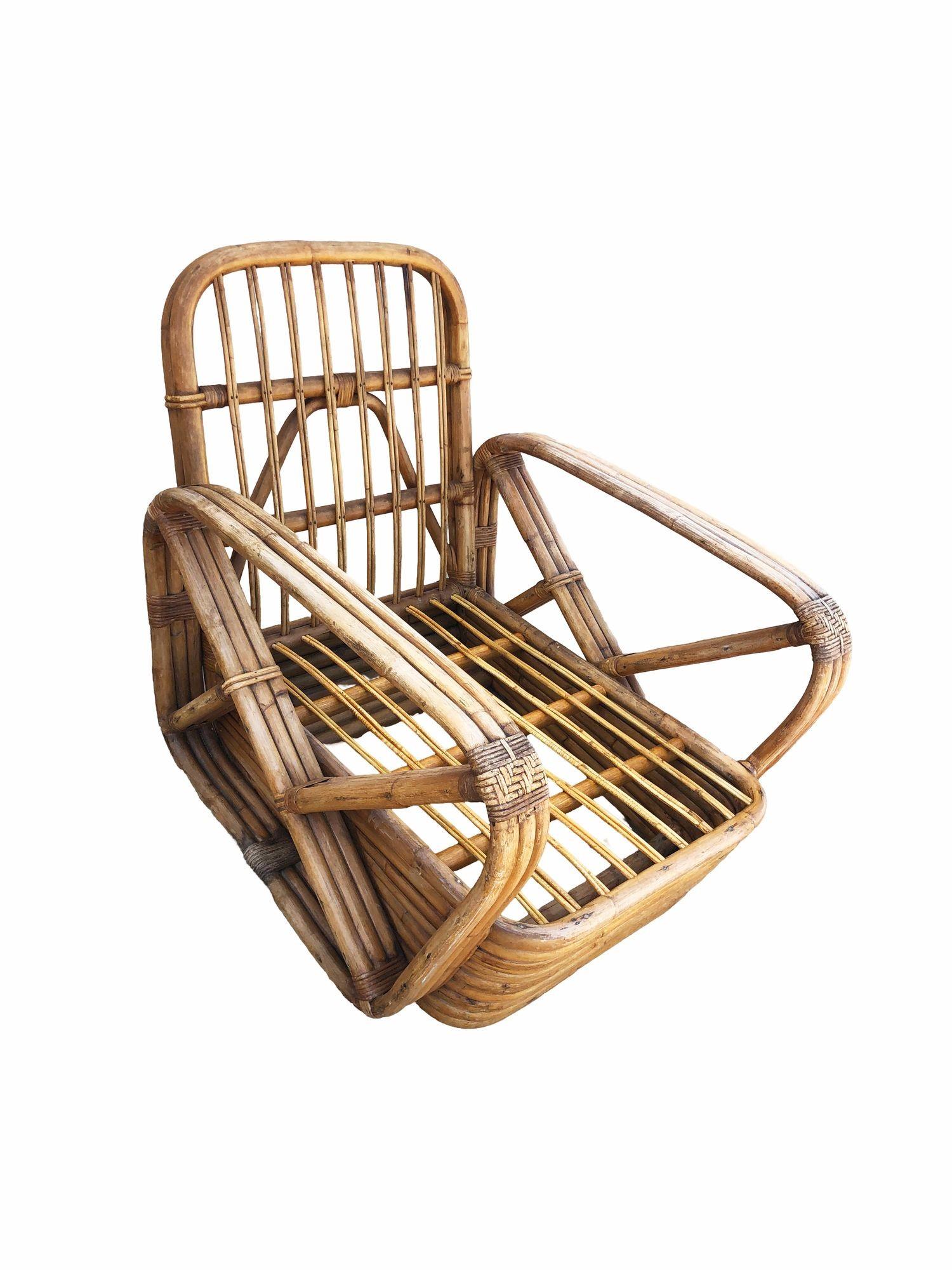 Paul Frankl 3-Strand Square Pretzel Round-Back Lounge Chair (non restaurata) in vendita 4