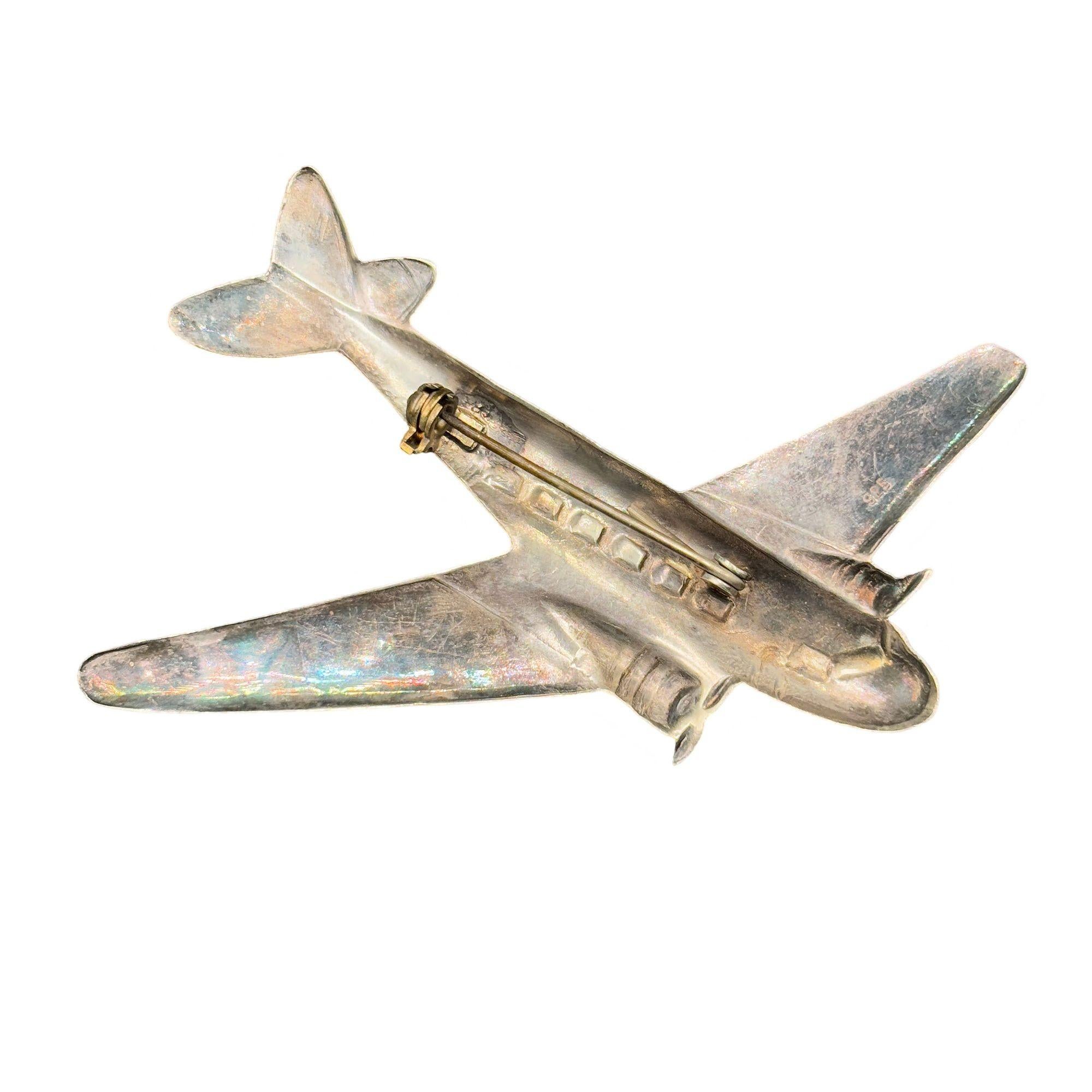 Spilla d'argento per aereo DC-3 degli anni '30 della Seconda Guerra Mondiale In condizioni ottime in vendita a Van Nuys, CA