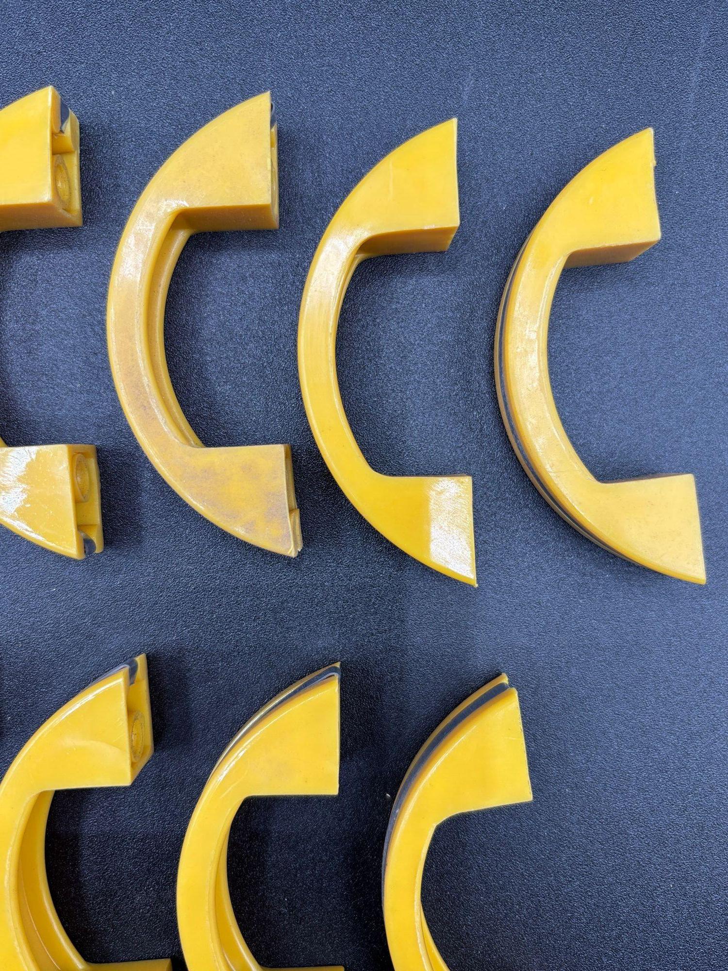 Unused Yellow Art Deco Bakelite Door/Drawer Pulls w/ Chrome Strip, Set of 21 For Sale 3
