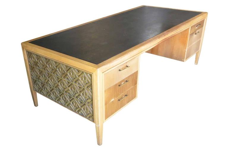 Paul Evans Style Brutalist Executive Desk And Credenza For Sale At