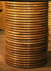 Stacked Rattan Dining Table with Oval Glass Top