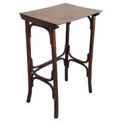 Vienna Secession Bent Oak Pedestal Mid size Side Nesting Table by Thonet