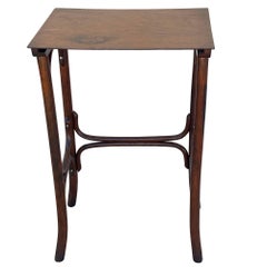 Vienna Secession Bent Oak Pedestal Mid size Side Nesting Table by Thonet