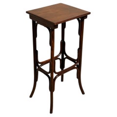 Vienna Secession Bent Oak Pedestal Tall Side Table Plant Stand by Thonet