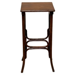 Vienna Secession Bent Oak Pedestal Tall Side Table Plant Stand by Thonet